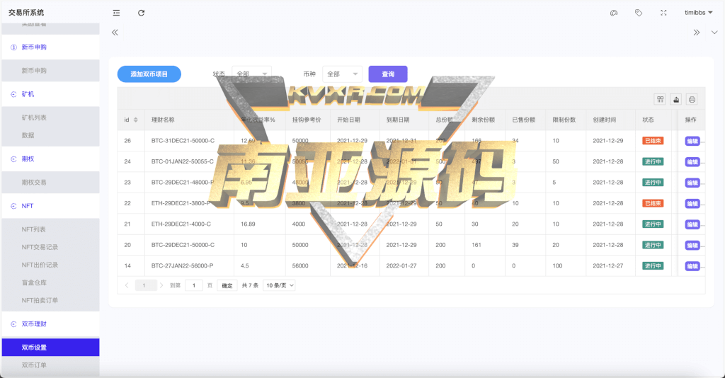 多语言Crypto交易所源码/秒合约交易所/期权交易所/币币交易所/挖矿锁仓/新币申购/NFT盲盒