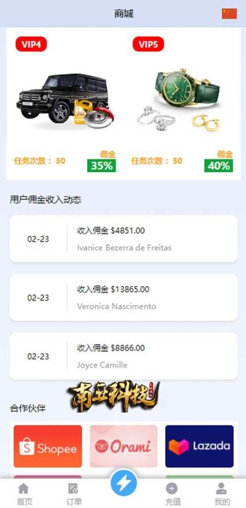 双UI多语言海外Flipkart抢单刷单源码/分组派单/订单自动匹配系统