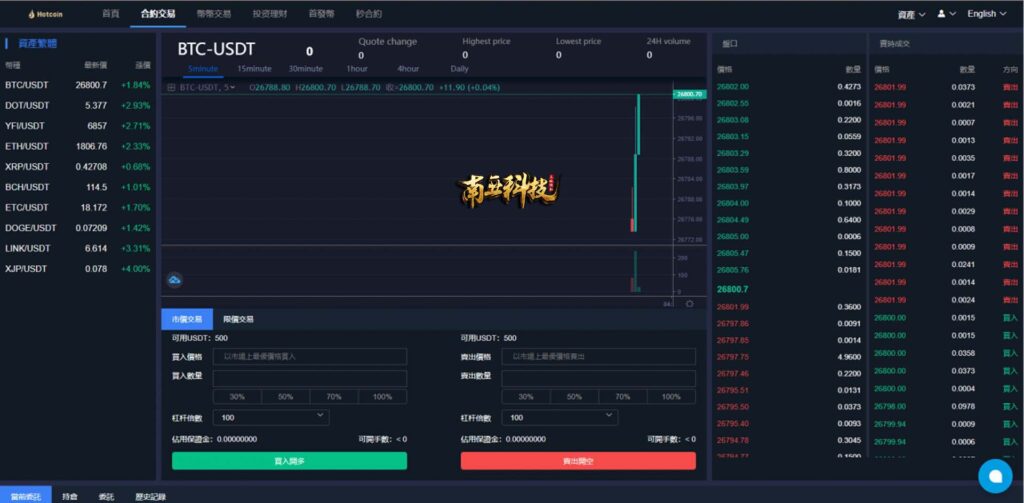 多语言区块链Hotcoin交易所源码/币币合约秒合约交易系统/质押理财